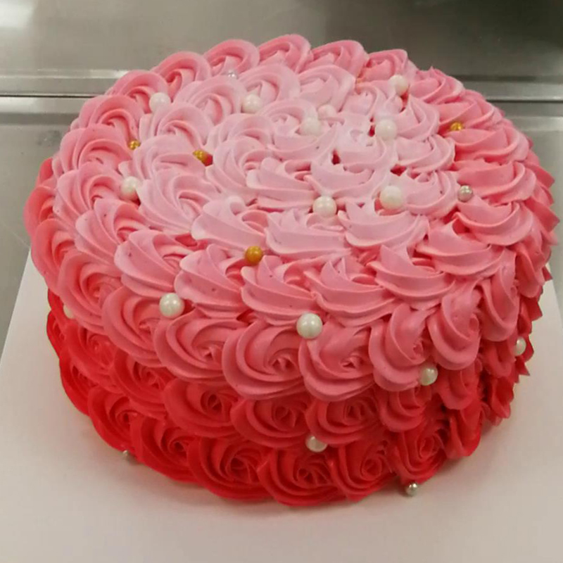 7西点烘焙培训开店创业课程2D玫瑰裱花生日蛋糕